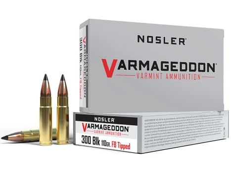 Nosler 40127 Varmageddon 300Blackout 110gr Flat Base Tipped 20 Per Box/20 Case