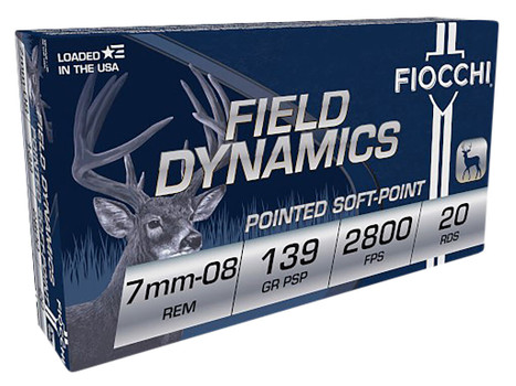 Fiocchi 7MM08B Field Dynamics 7mm-08Rem 139gr Pointed Soft Point 20 Per Box/10 Case