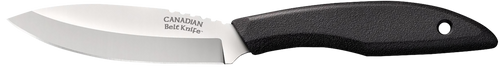 Cold Steel CS20CBL Canadian Belt 4" Fixed Drop Point Plain Cryo Quenched 4116 SS Blade, 4.50" Black Textured Polypropylene Handle                                                                       