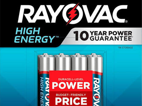 Rayovac 8248T102 AAA HIGH ENREGY Alkaline Batteries Silver/Blue 1.5 Volts 1,123 mAh (8) Single Pack