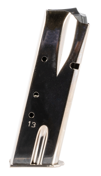 Mec-Gar MGBRHP13N Standard 13rd 9mm Luger, Fits Browning Hi-Power/Springfield SA-35 Nickel Carbon Steel                                                                                                 