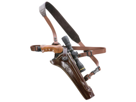 Galco KH130H Kodiak Hunter Chest Holster Havana Brown Leather Shoulder/Torso Strap Fits S&W N Frame Fits Ruger Blackhawk 7.50" Right Hand