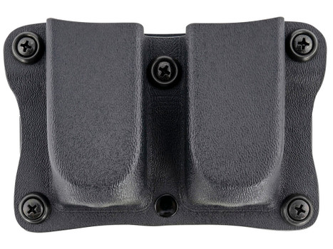 DeSantis Gunhide A87KJJJZ0 Quantico Double Mag Pouch OWB Black Kydex, Belt Clip Fits Belts Up To 1.50" Wide, Compatible w/Glock 17 or 19 Magazines, Ambidextrous