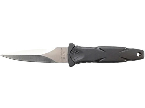 Smith & Wesson Knives SWHRT3 H.R.T. 3.50" Fixed Spear Point Plain Black TPR Handle Includes Sheath 7.5" OAL