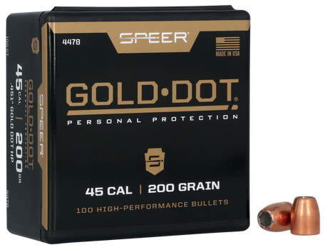 Speer 4478 Gold Dot Personal Protection 45Cal 200gr Hollow Point 100 Per Box/5 Case                                                                                                                     