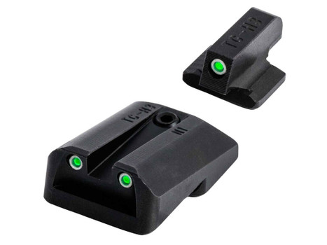 TruGlo TG231G1A Tritium Green Tritium Front & Rear/Black Nitride Fortress Frame, Compatible w/Glock 42/43/43X/48 Except MOS, Front Post/Rear Dovetail Mount