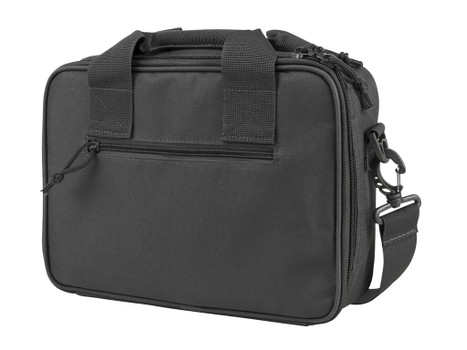 NcStar CPDX2971U VISM Double Pistol Range Bag w/Mag Pouches Heavy Duty Lockable Zippers For Compliance Padded Carry Handles Adjustable Shoulder Strap Urban Gray