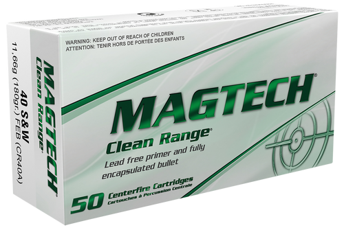 Magtech CR40A Clean Range  40S&W 180gr Fully Encapsulated Bullet Flat 50 Per Box/20 Case                                                                                                                