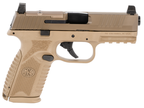 FN 66100742 509M MRD Mid-Size 9mm Luger 10+1 4" Black Recessed Crown Barrel, Flat Dark Earth PVD Optic Ready/Serrated Steel Slide, Flat Dark Earth Polymer Frame w/Picatinny Rail, Ambidextrous         