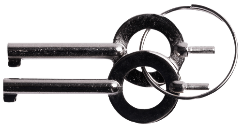Uzi Accessories UZIKEYPAIR Handcuff Key Set Silver Metal                                                                                                                                                