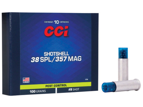 CCI 3738 Pest Control Shotshell 38Sp/357 Mag 100gr #9Shot 10 Per Box/20 Case