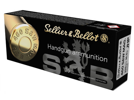 Sellier & Bellot SB460B Handgun 460S&WMag 255gr Jacketed Hollow Point 20 Per Box/12 Case