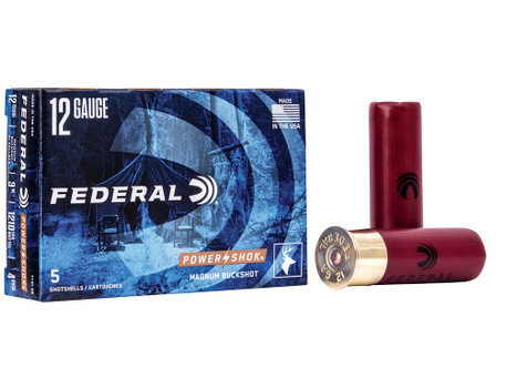 Federal F1314B Power-Shok Magnum 12Gauge 3" 41Pellets 1 15/16oz 4BuckShot 5 Per Box/50 Case