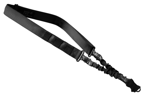 Phase 5 Weapon Systems SLGBLK Single Point Sling Black Nylon Strap w/Elastic Shock-Cord 24.50-33.50" OAL Adjustable Bungee                                                                              