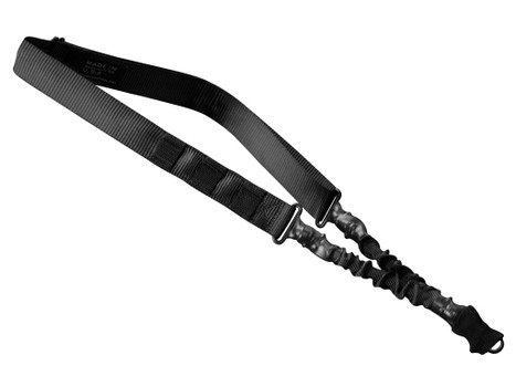 Phase 5 Weapon Systems SLGBLK Single Point Sling Black Nylon Strap w/Elastic Shock-Cord 24.50-33.50" OAL Adjustable Bungee