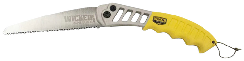Wicked Tree Gear WTG007 Tough Utility  Folding Saw 7" High Carbon Steel Blade/Yellow Overmold Aluminum Handle                                                                                           