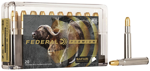 Federal P416T2 Premium Safari Cape-Shok 416Rigby 400gr Trophy Bonded Sledgehammer Solid 20 Per Box/10 Case                                                                                              