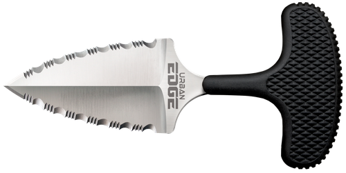 Cold Steel CS43XLSS Urban Edge  2.50" Fixed Serrated Stone Washed Japanese AUS-8A SS Blade/Black Textured Kray-Ex Handle                                                                                