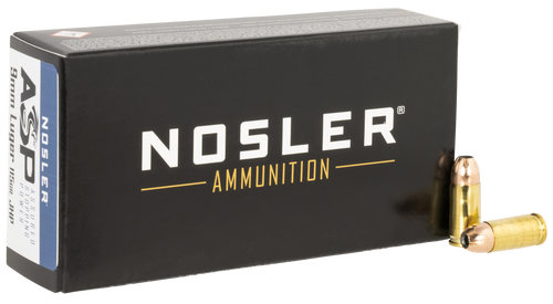 Nosler 51017 Assured Stopping Power Handgun 9mmLuger 115gr Jacketed Hollow Point 50 Per Box/10 Case                                                                                                     
