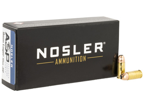 Nosler 51017 Assured Stopping Power Handgun 9mmLuger 115gr Jacketed Hollow Point 50 Per Box/10 Case