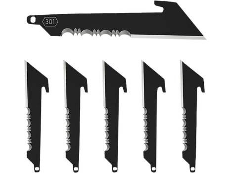 Outdoor Edge RRUS30K6C Replacement Blades 6 3" Black Utility Serrated 420J2 SS Blades