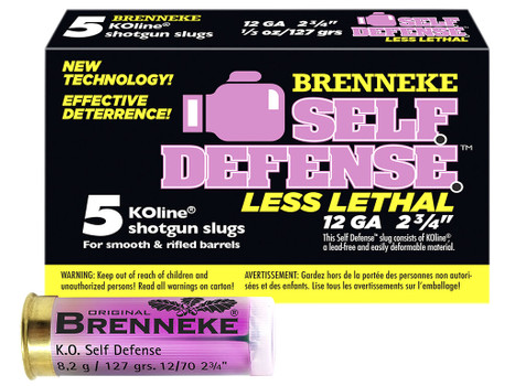 Brenneke SL122SDLL Self Defense 12Gauge 2.75" 1/3oz Sabot Slug Shot 5 Per Box/50 Case