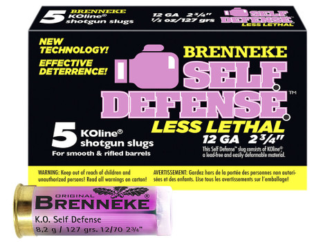 Brenneke SL122SDLL Self Defense 12Gauge 2.75" 1/3oz Sabot Slug Shot 5 Per Box/50 Case