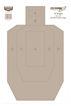 Birchwood Casey 37018 EZE-Scorer  IPSC Paper Hanging Universal 12" x 18" Tan 100 Per Pkg                                                                                                                