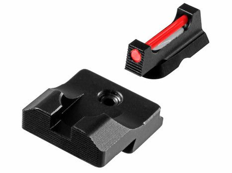 TruGlo TGTG132MP Fiber-Optic Pro Red/Fiber Optic Front Sight-Black/Blank Optic Rear Sight Smith & Wesson M&P