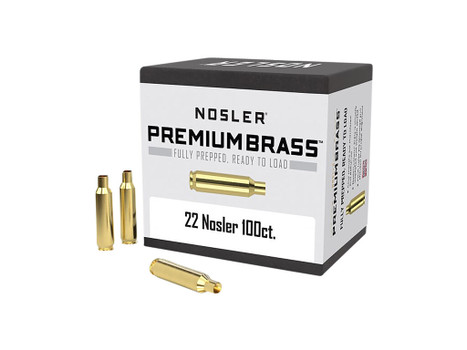Nosler 10067 Premium Brass Unprimed Cases 22Nosler Rifle Brass 100/Box