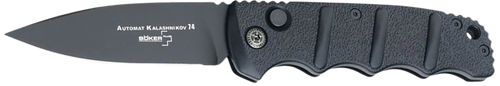 Boker 01KALS99  Kalashnikov Pocket 3.35" Plain D2 Steel Blade Black Aluminum Handle                                                                                                                     