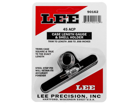 Lee Precision 90162 Case Length Gauge Silver 45 ACP Steel, Works With Cutter/Lock Stud Includes Shell Holder