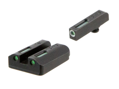 TruGlo TG13TA2A TFX Black | Green Tritium & Fiber Optic White Outline Front Sight Green Tritium & Fiber Optic Rear Sight