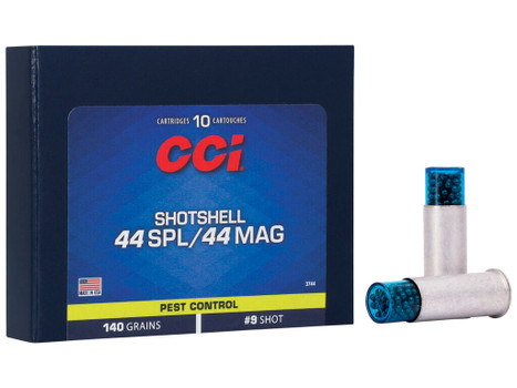 CCI 3744 Pest Control Shotshell 44Sp/44Rem Mag 140gr #9Shot 10 Per Box/20 Case