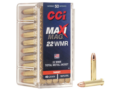 CCI 0023 Maxi-Mag Rimfire 22WMR 40gr Total Metal Jacket 50 Per Box/40 Case
