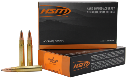 HSM 8MAUSER5N   8mmMauser 195gr Soft Point 20 Per Box/20 Case                                                                                                                                           