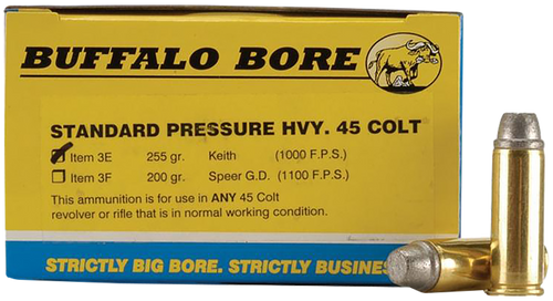 Buffalo Bore Ammunition 3E20 Standard Pressure Strictly Business 45Colt 255gr Gas Checked Soft Cast 20 Per Box/12 Case                                                                                  
