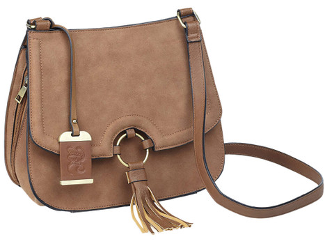 Bulldog BDP034 Cross Body Purse w/Holster Tan Suede Most Sm Pistols & Revolvers Right Hand