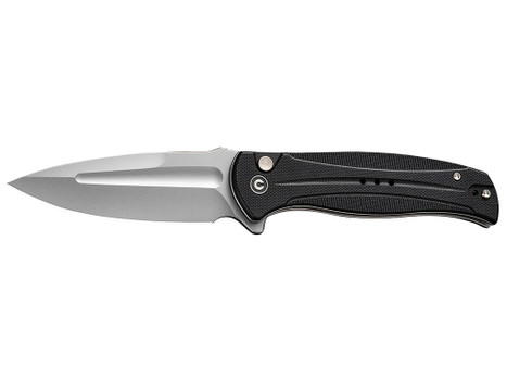 Civivi Knives C23053-3 Incindie 3.48" Folding Spear Point Plain Stonewashed 14C28N Steel Blade, Black Textured G10 Handle