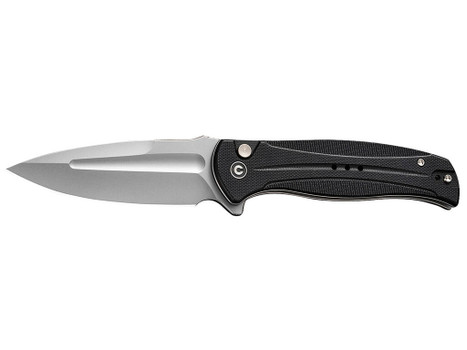 Civivi Knives C23053-3 Incindie 3.48" Folding Spear Point Plain Stonewashed 14C28N Steel Blade, Black Textured G10 Handle