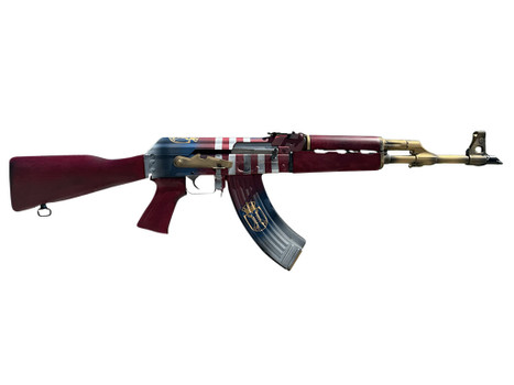 Zastava Arms Usa ZR7762AMS ZPAP M70 Limited Edition 7.62x39mm 30+1 16.30" 24K Gold Plated Barrel, Red/White/Blue 1.5mm Bulged Trunnion Receiver, Serbian Red Wood Furniture