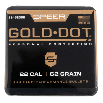 Speer 22462GDB Gold Dot  224Cal 62gr Soft Point 100 Per Box/20 Case                                                                                                                                     