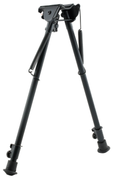 Harris Bipods H1A2 Non-Swivel H Swivel Stud, 13.50-23" Black Steel/Aluminum, Rubber Feet                                                                                                                