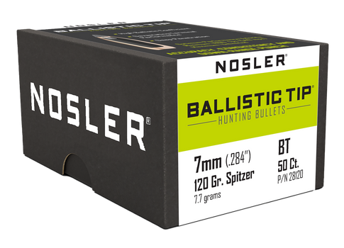 Nosler 28120 Ballistic Tip  7mm 120gr Spitzer 50/Box                                                                                                                                                    