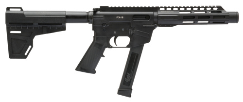 Freedom Ordnance FX9P8 FX-9  9mm Luger 8.25" 33+1 Black Hard Coat Anodized Black Polymer Grip KAK Shockwave Pistol Brace                                                                                