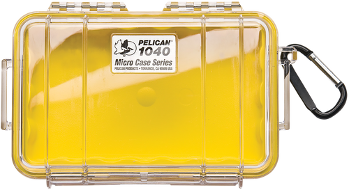 Pelican 1040027100 Micro Case  Yellow/Clear Polycarbonate 7.50" Long                                                                                                                                    