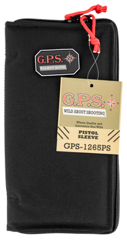 GPS Bags 1265PS Pistol Sleeve  Large Black Nylon with Locking Zippers & Thin Design Holds 1 Handgun                                                                                                     