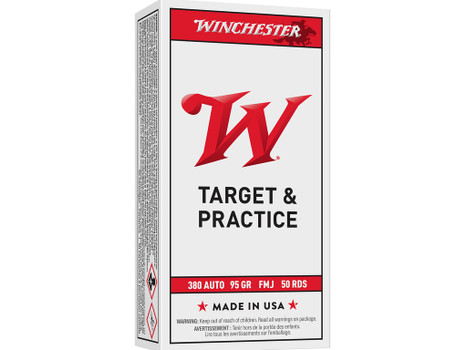 Winchester Ammo Q4206 USA 380ACP 95gr Full Metal Jacket 50 Per Box/10 Case