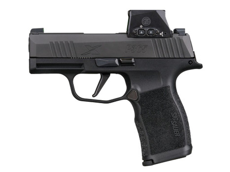 Sig Sauer 365X9BXR3RXSL10 P365X w/Optic Micro-Compact 9mm Luger 10+1 3.10" Black Barrel, Black Nitron Stainless Steel Serrated w/Sig ROMEO-X SIG-LOC Reflex Sight, Black Stainless Steel Frame w/Accesso