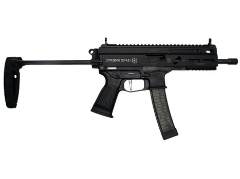 Grand Power 850003223131 SP9A1 Stribog 9mm Luger 30+1 8" Black Threaded Barrel, M-LOK Handguard, Black Aluminum Picatinny Rail Receiver, Black PDW Tailhook Brace, Black Polymer Grip, Thread Protector